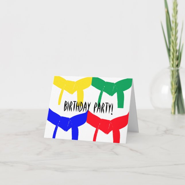 Invitation de fête d'anniversaire d'arts martiaux (Devant)