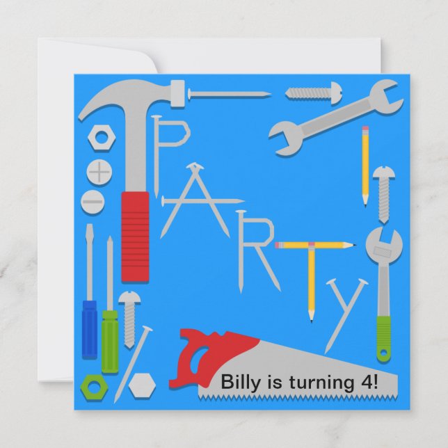 Invitation de fête d'anniversaire d'atelier (Devant)