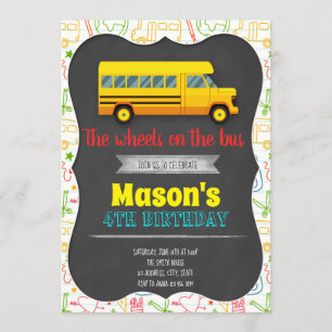 Invitation de fête d'anniversaire d'autobus