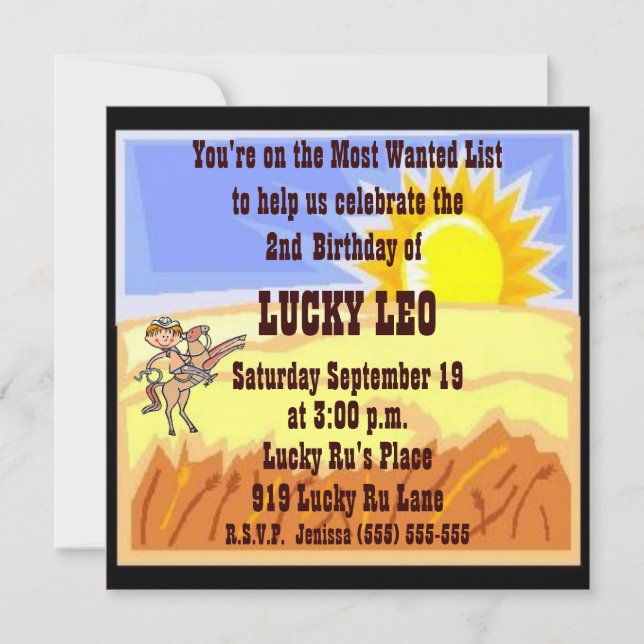 Invitation de fête d'anniversaire de (Devant)
