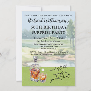 Invitation de fête d'anniversaire de 50 ans de gol