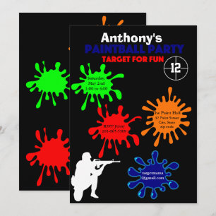 Invitation de fête d'anniversaire de bal coloré