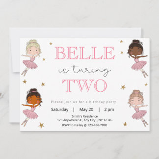 Invitation de fête d'anniversaire de Ballerina