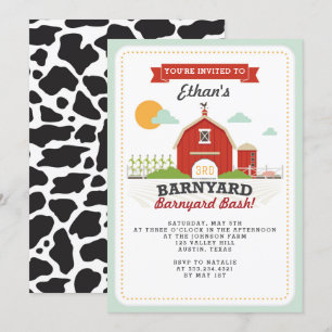 Invitation de fête d'anniversaire de Barnyard