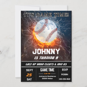 Invitation de fête d'anniversaire de base-ball per
