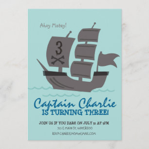Invitation de fête d'anniversaire de bateau de