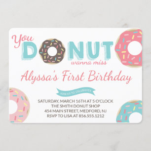 Invitation de fête d'anniversaire de beignet