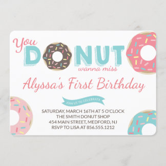 Invitation de fête d'anniversaire de beignet