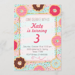 Invitation de fête d'anniversaire de beignet