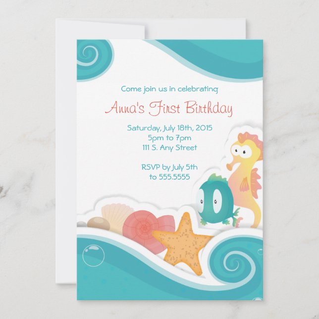Invitation de fête d'anniversaire de bord de la (Devant)