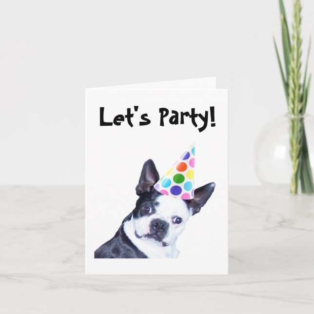 Invitation de fête d'anniversaire de Boston (Devant)