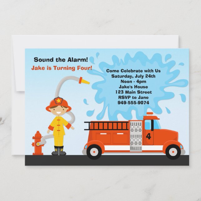 Invitation de fête d'anniversaire de camion de (Devant)