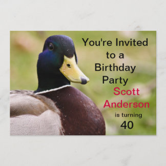 Invitation de fête d'anniversaire de canard