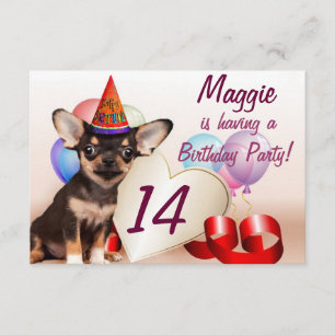 Invitation de fête d'anniversaire de chien de
