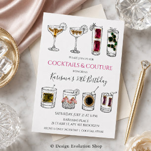 Invitation de fête d'anniversaire de cocktail de m