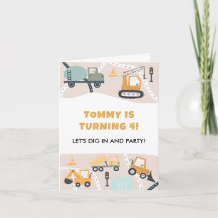 Invitation de fête d'anniversaire de construction