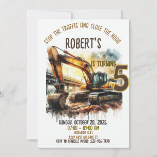 Invitation de fête d'anniversaire de construction