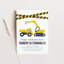 Invitation de fête d'anniversaire de construction