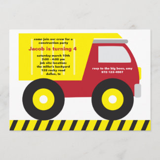 Invitation de fête d'anniversaire de construction