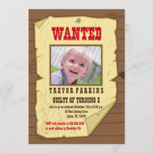 invitation de fête d'anniversaire de cow-boy avec 