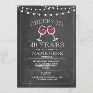 Invitation de fête d'anniversaire de craie