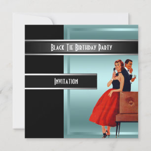 Invitation de fête d'anniversaire de Cravate noire