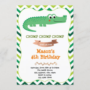 Invitation de fête d'anniversaire de crocodile