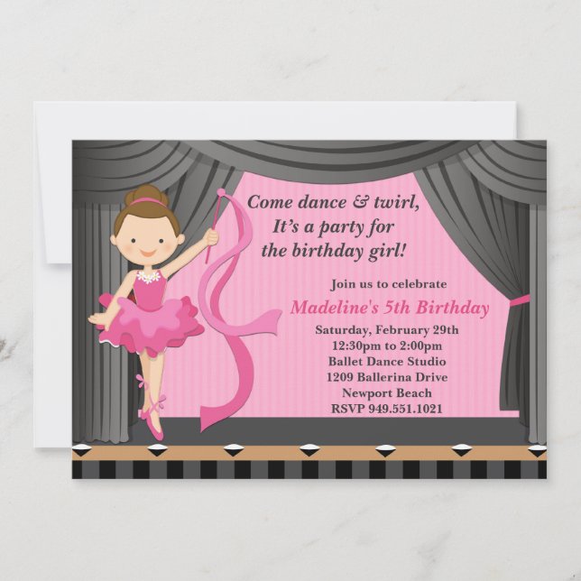 Invitation de fête d'anniversaire de danse de (Devant)