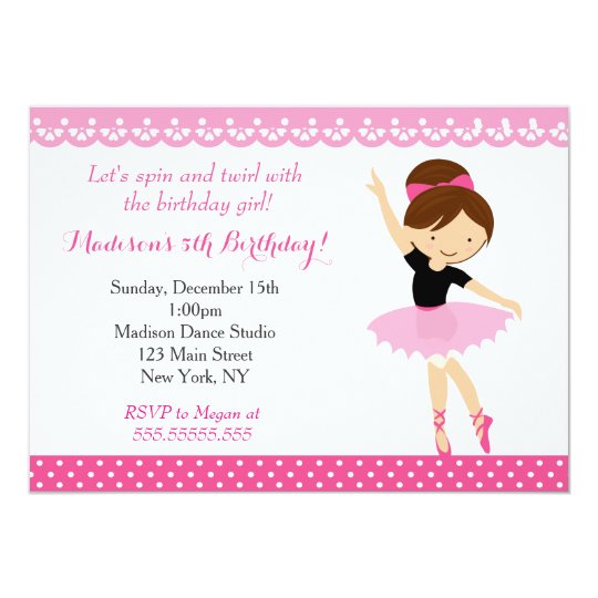 Invitation De Fete D Anniversaire De Danse De Zazzle Ca