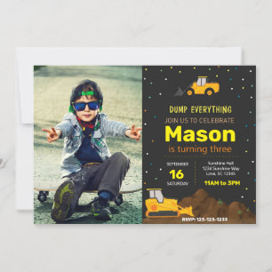 Invitation de fête d'anniversaire de Dark Construc