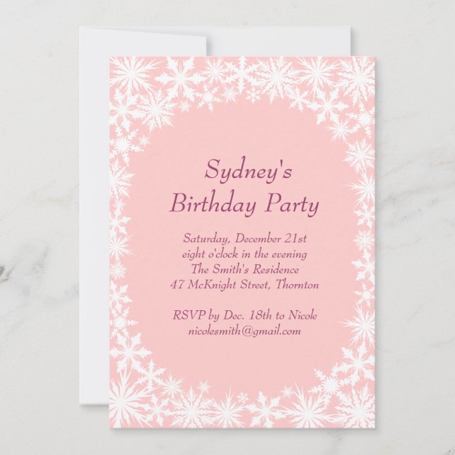 Invitation de fête d'anniversaire de dentelle (Devant)