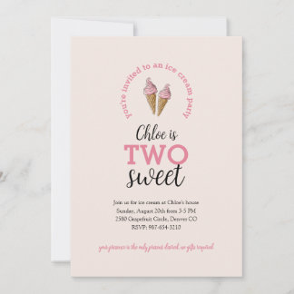 Invitation de fête d'anniversaire de deux douces