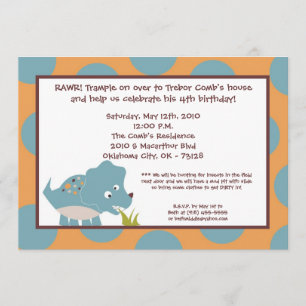 invitation de fête d'anniversaire de Dino Tricer