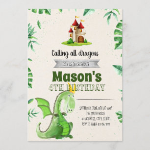 Invitation de fête d'anniversaire de dragon