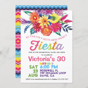 Invitation de fête d'anniversaire de fiesta