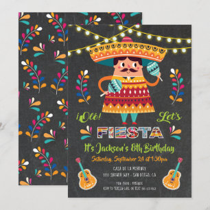 Invitation de fête d'anniversaire de fiesta de