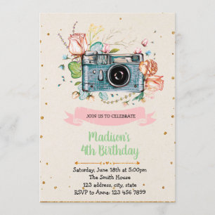 Invitation de fête d'anniversaire de fille
