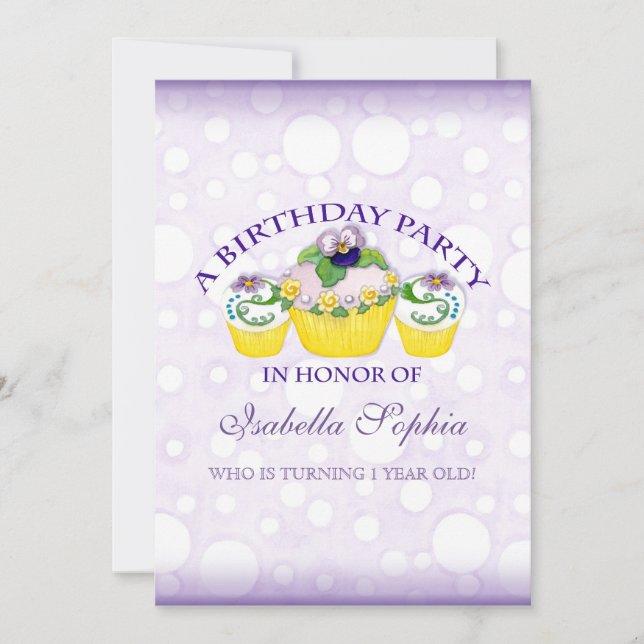Invitation de fête d'anniversaire de fille de (Devant)