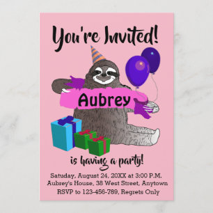 Invitation de fête d'anniversaire de filles de