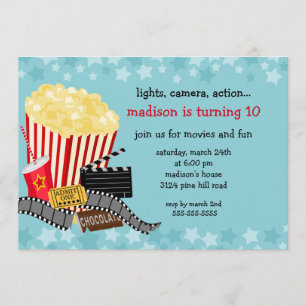 Invitation de fête d'anniversaire de film