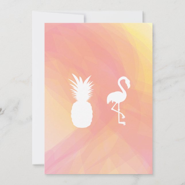 Invitation de fête d'anniversaire de Flamant rose (Dos)