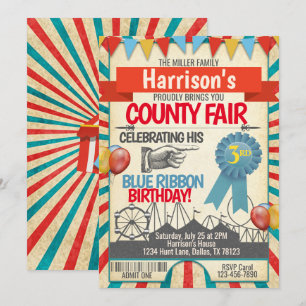 Invitation de fête d'anniversaire de foire