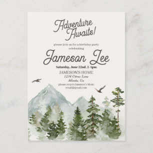 Invitation de fête d'anniversaire de forêt