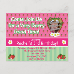 Invitation de fête d'anniversaire de fraise