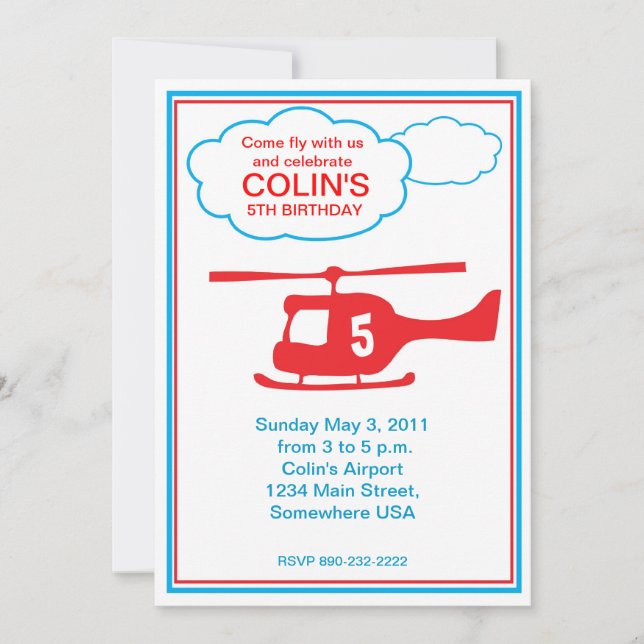 invitation de fête d'anniversaire de garçon (Devant)