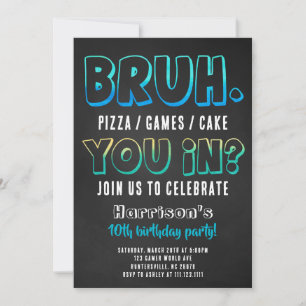 Invitation de fête d'anniversaire de garçon Bruh