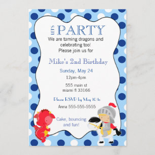 Invitation de fête d'anniversaire de garçon de
