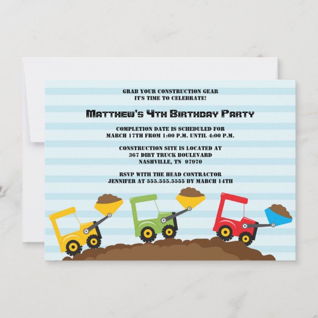 Invitation de fête d'anniversaire de garçons de (Devant)