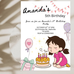 Invitation de fête d'anniversaire de gâteau d'anni