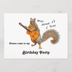 Invitation de fête d'anniversaire de guitare